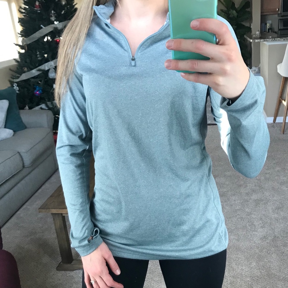 ADIDAS HEATHER GREEN/GRAY ZIP UP